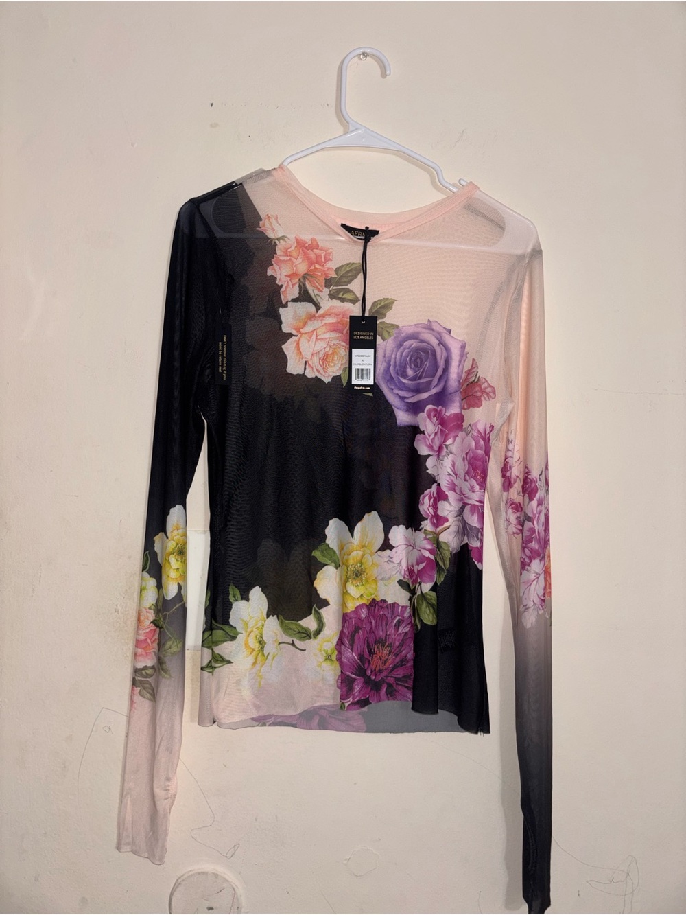 AFRM Floral Colorblock Long-Sleeve Tee Size XL/TG